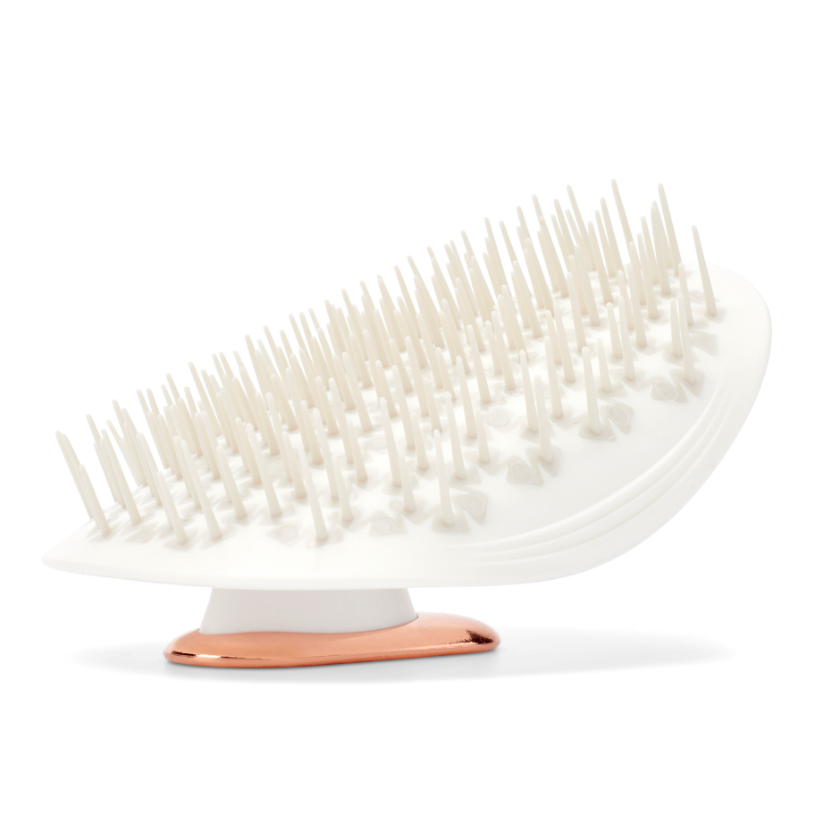 The Manta Hairbrush. White. Underneath.